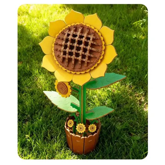 Puzzles en bois 3D, puzzle de fleurs