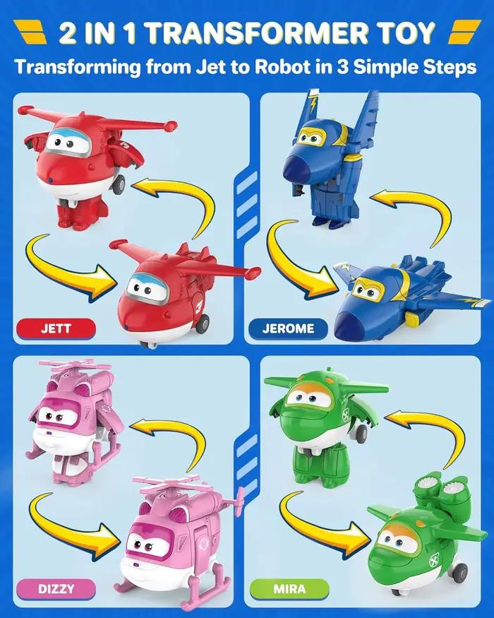 Jouets Super Wings, jouets transformables de 2 pouces