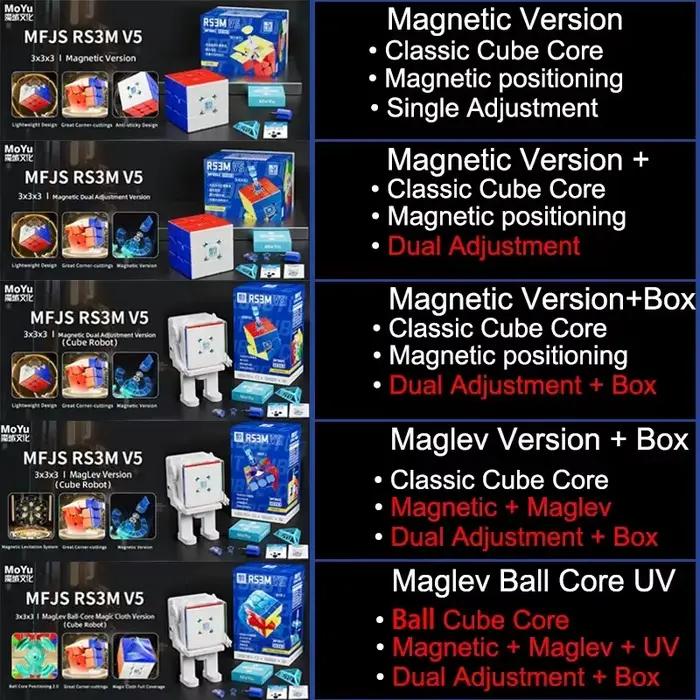 RS3M V5 3X3 Magnétique Magique Vitesse Cube Professionnel Fidget Jouets RS3 M 2023 V5 Cubo Magico Puzzle