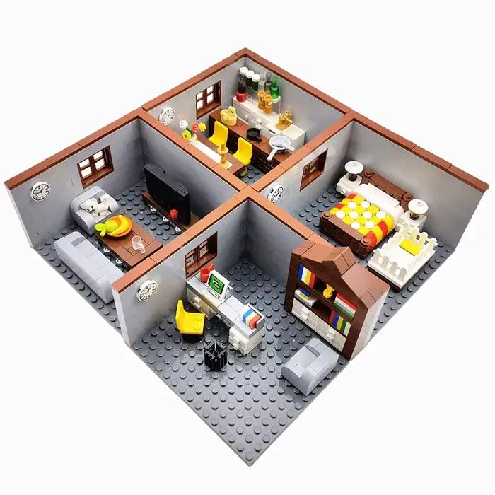 Maison de ville blocs de construction jouets pour enfants garçons fille bricolage cadeaux MOC briques chambre salon meub