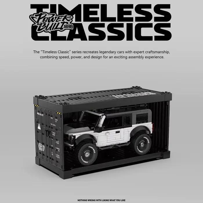 Véhicule tout-terrain PowerBuild blocs de construction classiques intemporels modèle de voiture de Camping avec boîte