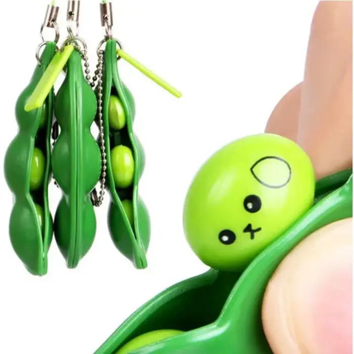 Peapod Fidget Toy – porte-clés à presser un haricot