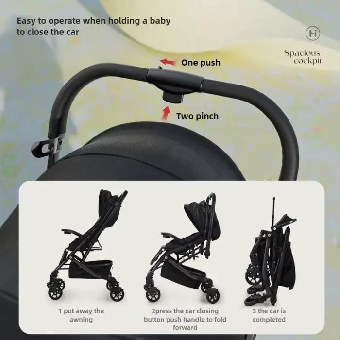 Poussette universelle légère à quatre roues pour bébé