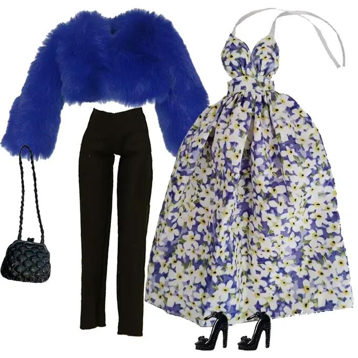 Vêtements de poupée 1/6 taille unique ensemble de styles violets pour poupée de 11.5 pouces 30cm jouets pour filles accessoires de collection poupées jouets fantaisie occasions spéciales