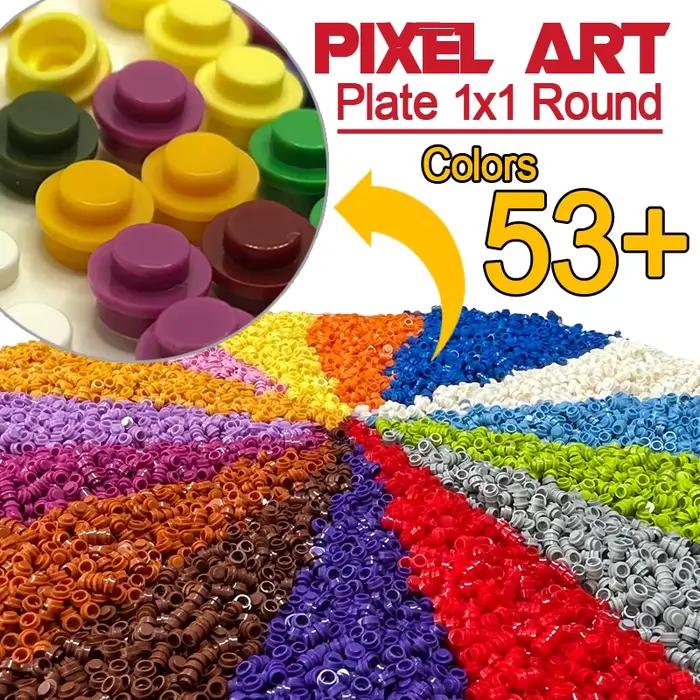 Plaque ronde 1x1 Pixel Art Remix peinture 53 couleurs bloc de construction MOC pièces brique mosaïque jouets construction occassions spéciales création artistique