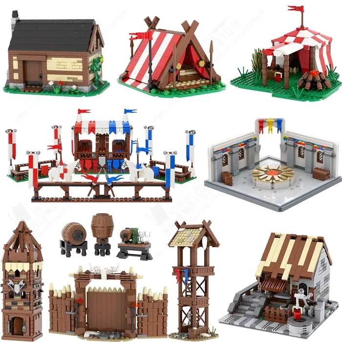 MOOXI Military Series Medieval Architecture House Battle Model MOC Bricks DIY Assembled Building Blocks Toys For Boy Adults Gift