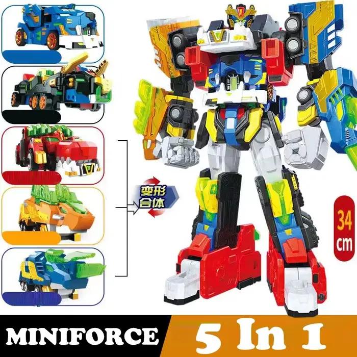 6 en 1 V Rangers VOLT LEGEND KING V Transformation Robot Bot modèle Mini Force déformation combinateur figurine jouets