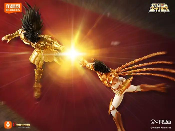 BLOKEES Original Gold Saint Seiya Gemini SAGA Phoenix Ikki Draco Pegasus CHAMPION CLASS Figurine d'action Modèle à assembler Jouets Cadeau