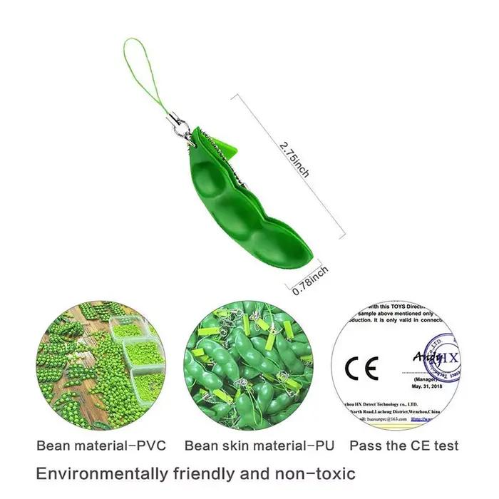 Peapod Fidget Toy – porte-clés à presser un haricot