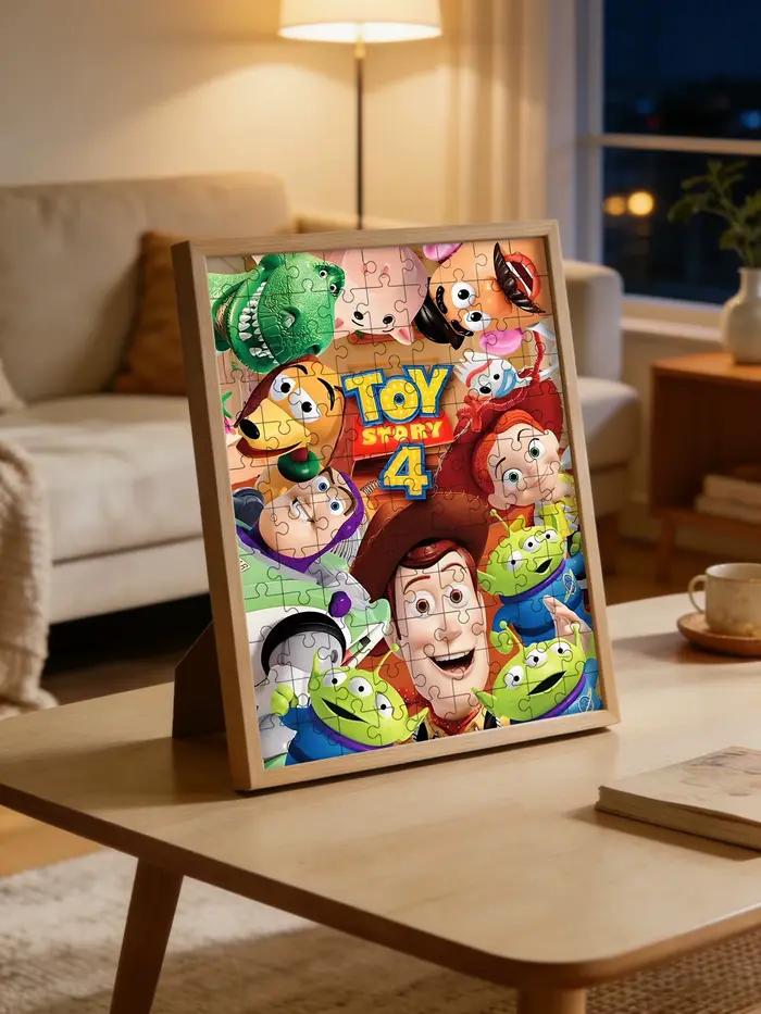 Puzzle de scène Toy Story 4 en bois pour adultes et enfants, personnages emblématiques, décoration murale, jeu éducatif, cadeau original