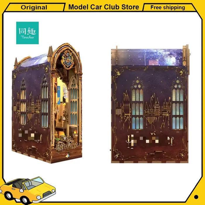 Tonecheer Harry Potter grande salle lumières colorées bloc de construction Diorama modèle Kit bricolage 3D Puzzle en bois décoration cadeau d'anniversaire