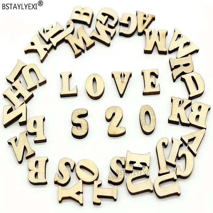 Décoration murale en bois 208 pièces lettres et chiffres BSTAYLYEXI pour maison et jardin lettres et chiffres en bois artisanat d'art décoration intérieure lettres et chiffres en bois pour personnaliser lettres et chiffres en bois pour décoration de maison