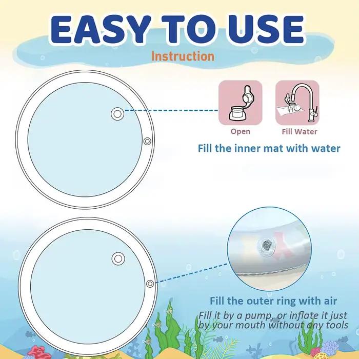 Nouveau tapis de jeu d'eau rond en PVC pour bébé
