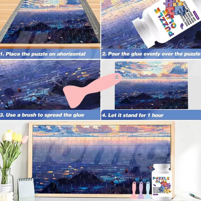 Colle transparente pour puzzles