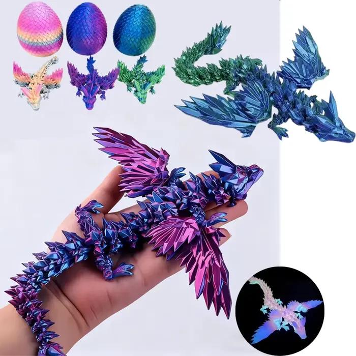 15cm 3D imprimé avec ailes mobiles Dragon Joint mobile Fidget jouet rotatif articulé bureau ornement