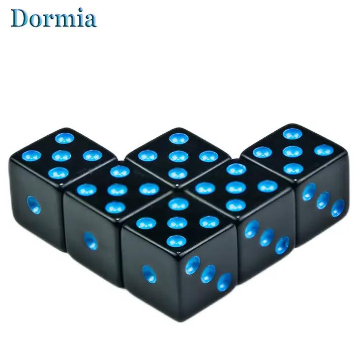 Dés Cube points colorés 6 pièces/ensemble D6 16mm