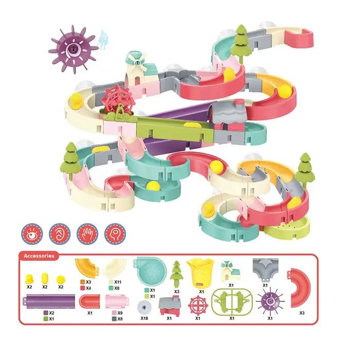 Assemblage piste balle toboggan bébé ventouse enfants bricolage jouet de bain pour baignoire et jeux d'eau occasions spéciales enfants jouets de bain développement moteur