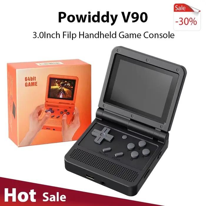 Powkiddy V90 3.0 pouces IPS écran rétro Console de jeu vidéo Open Source pour PS1 Mini Console de jeu Portable 64G 15000 jeux