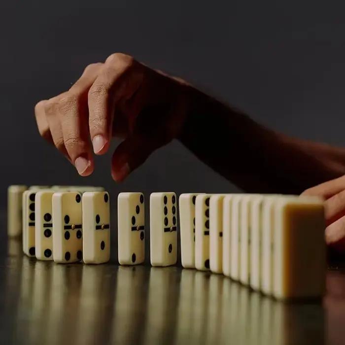Double Six dominos ensemble divertissement jeu de voyage récréatif jouet points noirs