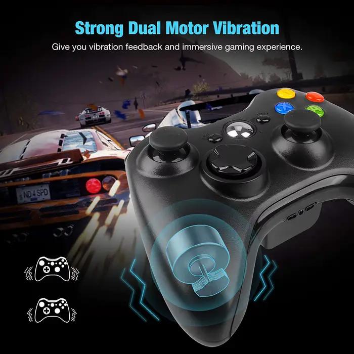 Contrôleur de jeu GAMROMBO pour Xbox 360/mince/console PC manette de jeu sans fil/filaire avec poignée ergonomique manette de jeu améliorée sans dérive