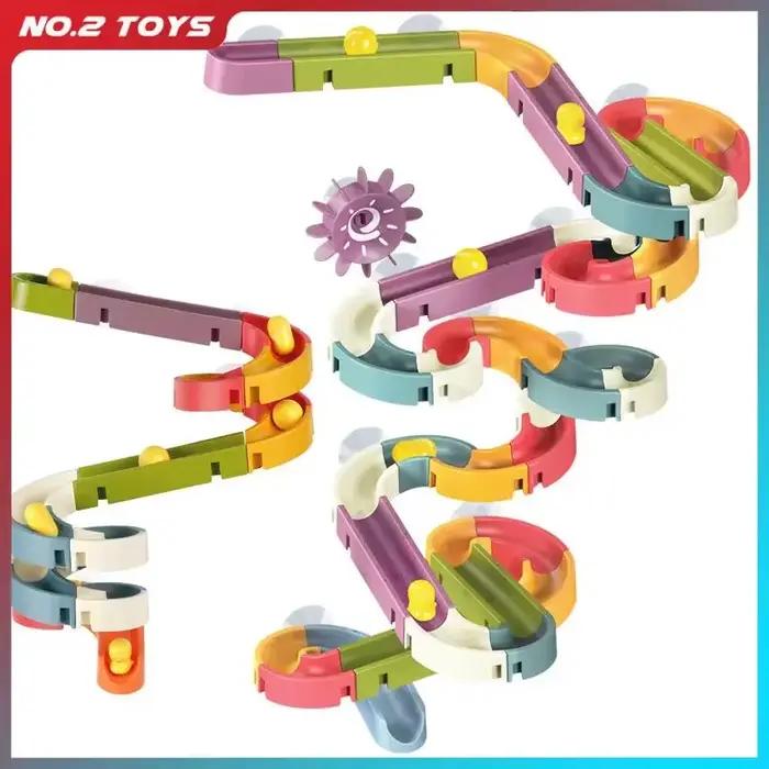 Assemblage piste balle toboggan bébé ventouse enfants bricolage jouet de bain pour baignoire et jeux d'eau occasions spéciales enfants jouets de bain développement moteur