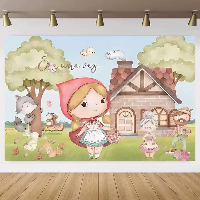 Toile de fond du petit chaperon rouge pour fille