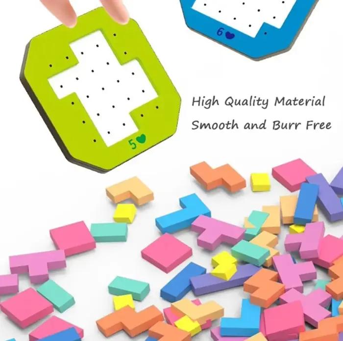 Jeu de puzzle ensemble de jouets pour enfants Montessori forme éducative correspondant cartes