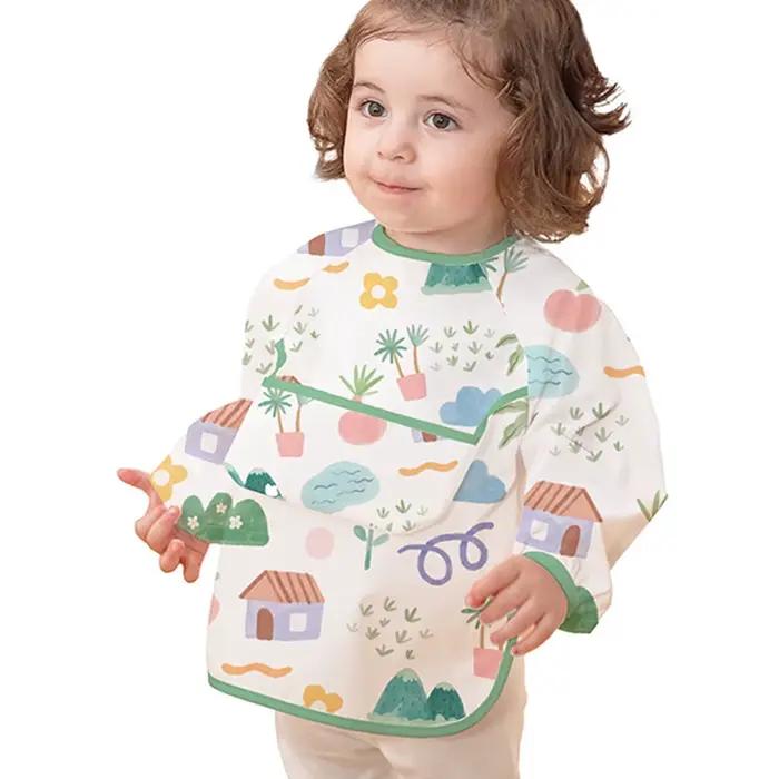 Bavoirs imperméables en EVA à manches longues pour bébés