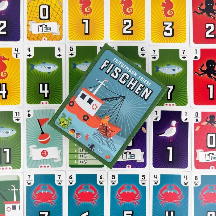 Jeu de société FISHING – Manuel en anglais et en allemand | Jeu de cartes portable pour fête de famille | Plaisir sans