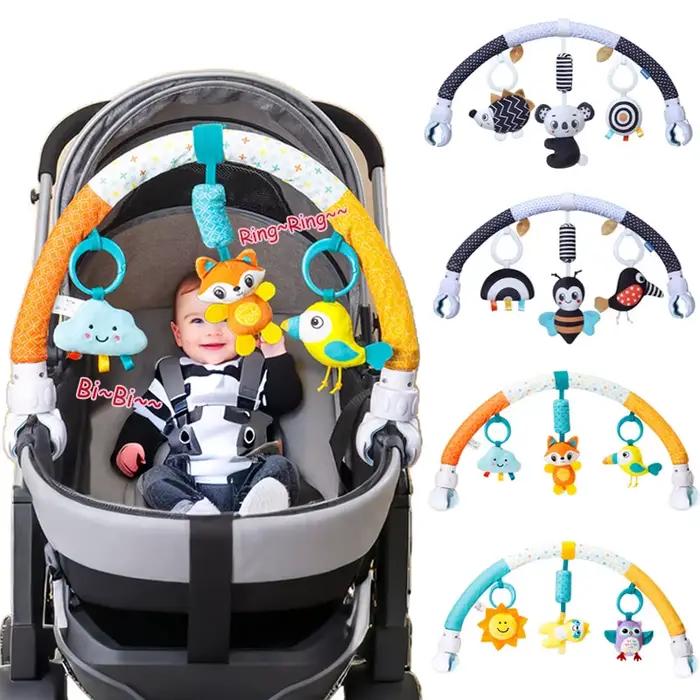 Arc de poussette pour bébé jouet cloche de jeu amusante nouveau-né activité sensorielle réglable videurs siège de sécurité voiture jouets suspendus pour lit occasions spéciales développement bébé