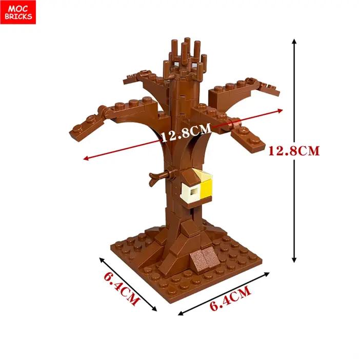 Briques MOC série arbre vert blocs de Construction plante ville jardin rue lac vue parc Jungle jouets de noël pour les enfants