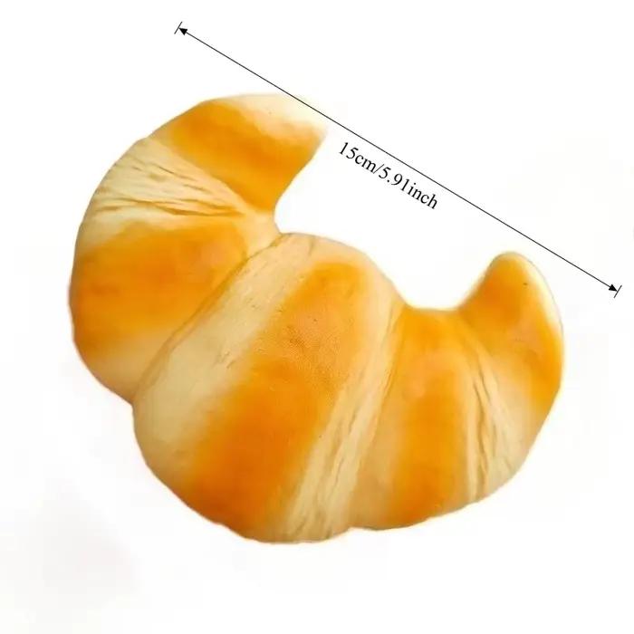 Jouet Squishy Croissant Réaliste, Jouet Créatif de Simulation Alimentaire à Presser, Jouet Anti-Stress Doux et Collant pour le Loisir et la Relaxation