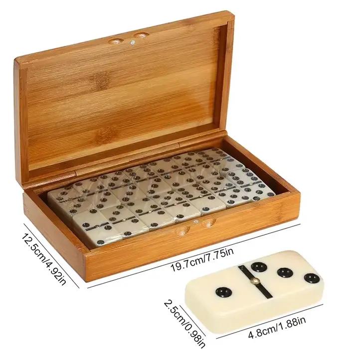 Double Six dominos ensemble divertissement jeu de voyage récréatif jouet points noirs