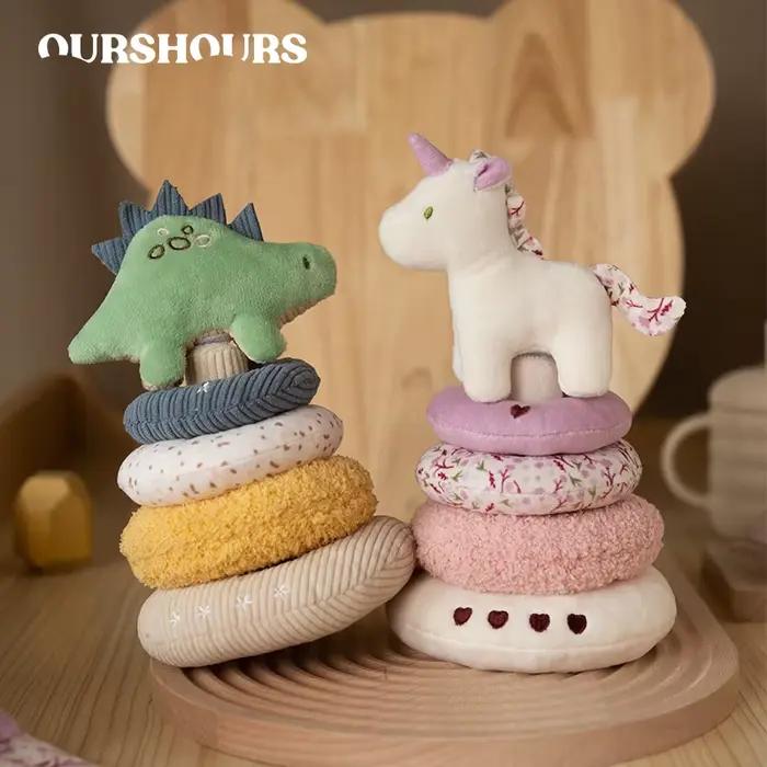 Jouet à empiler en peluche licorne pour bébé cadeaux garçons filles développement sensoriel dessin animé jeu doux occasions spéciales