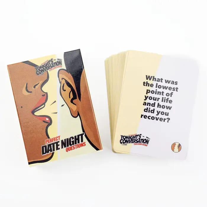 CONVERSAISON DU SOIR : 100 questions ouvertes - Édition Soirée Romantique - Jeu de cartes pour des couples stimulés et éblouis