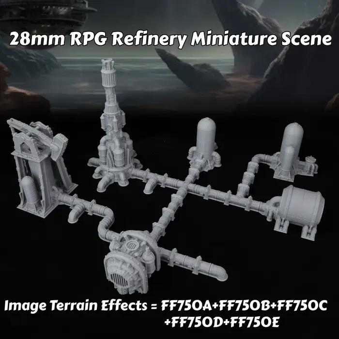 Ensemble de terrains industriels de science-fiction pour jeux de rôle
