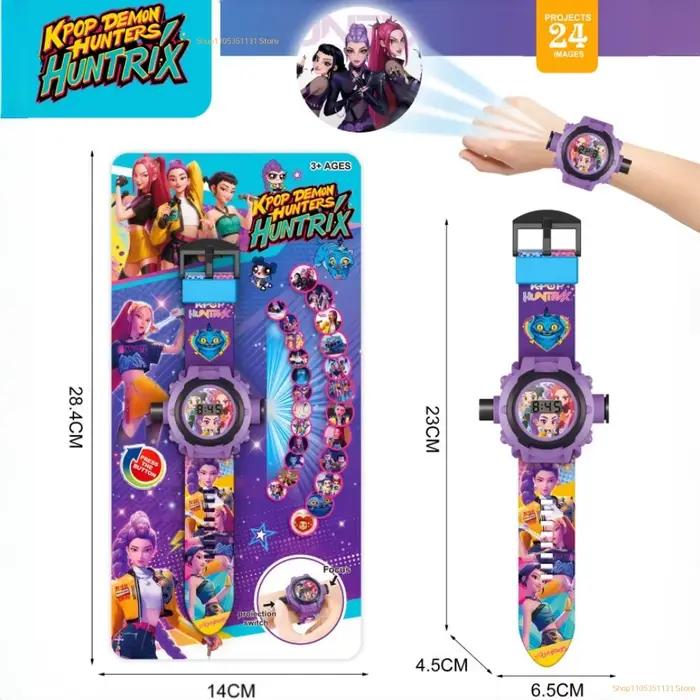 Montre de projection animée avec 24 images de dessins animés pour enfants, montre-bracelet numérique électronique à thème dessin animé, cadeau d'anniversaire pour les fans de dessins animés