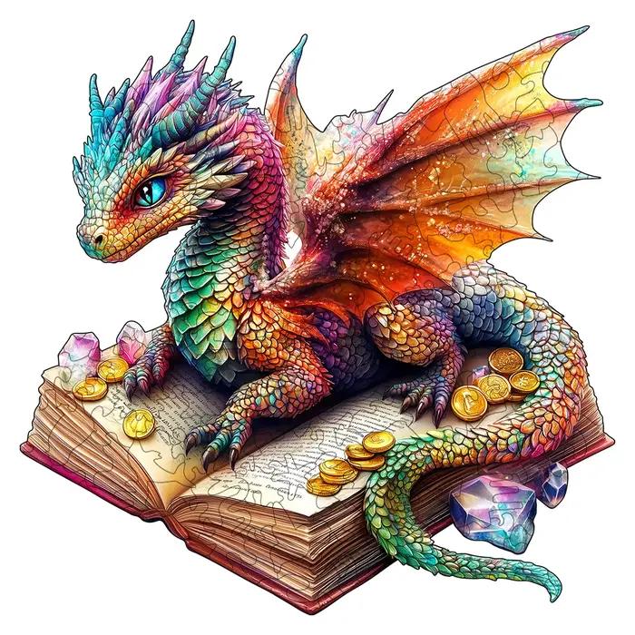 Puzzle en bois de dragon 3D - Casse-tête avec formes d'animaux irrégulières