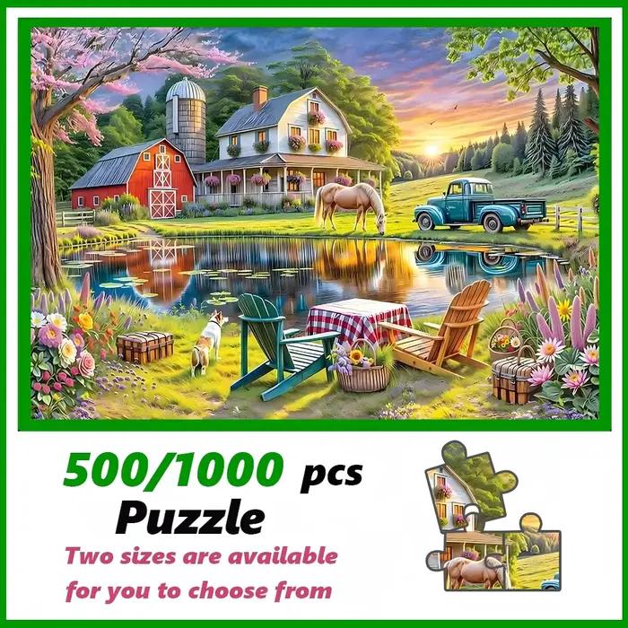 Un puzzle de haute qualité de 500/1000 pièces, parfait pour les adultes, est un jeu familial amusant qui aide à soulager le stress et est idéal pour les anniversaires.