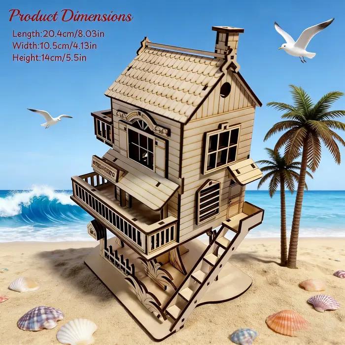 1 cabine de puzzle 3D en bois