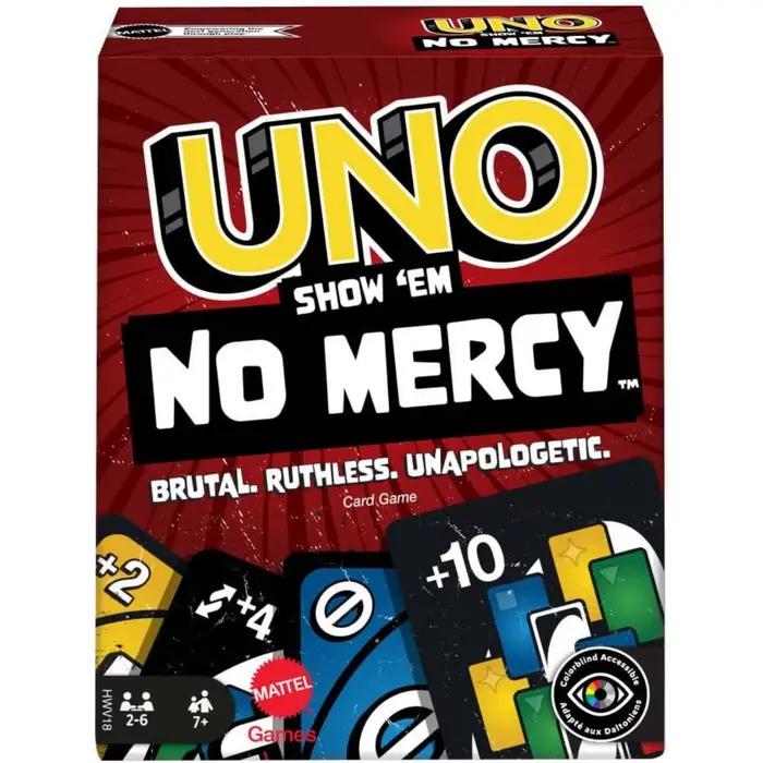 100% Original Mattel UNO Show «Em No Mercy jeu de cartes Poker Geunine marque cadeaux de noël jeux de Table fêtes de famille voyage