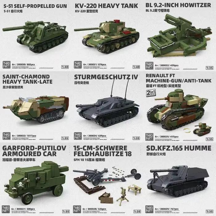 Briques de construction de chars et d'artillerie lourds