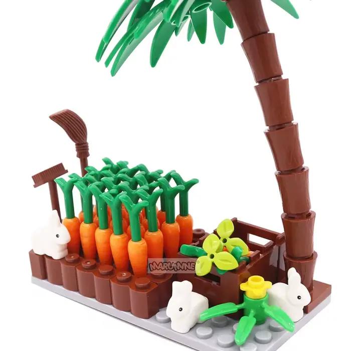 Marumine 131 pièces 29685 blocs de lapin modèle Kit ville ferme construction MOC briques Zoo Animal carotte cocotier