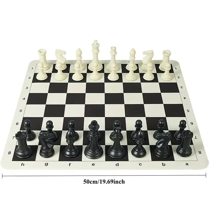 Echiquier Géant 50CM 32 Pieces d'Echecs Taille du Roi 9.5cm Boite de Rangement Occasions Speciales Familiales Amicales