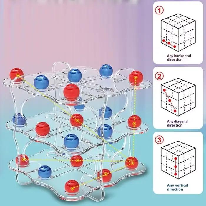 Jeux de table de stratégie-échiquier et jeu 3D Tic-Tac-Toe