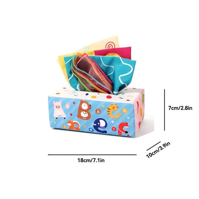 Jouet pour nouveau-né - Boîte à mouchoirs simulée avec tissu réaliste extractible pour l'éducation précoce