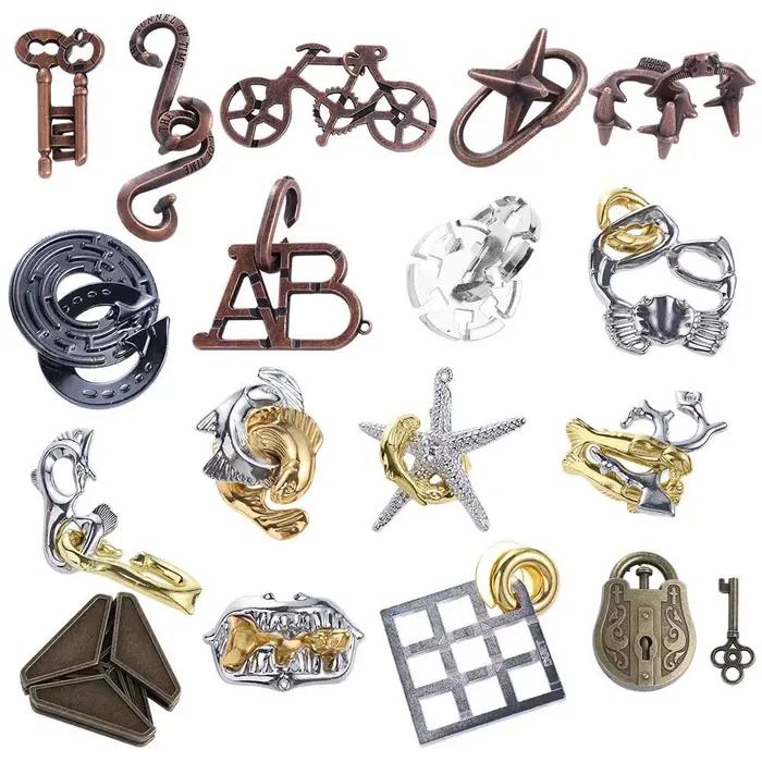 Jeu d'intelligence Luban Puzzle 3D Serrure Métal Casse-Tête Bois Pour Enfants Développement Cognitif Occasions Spéciales