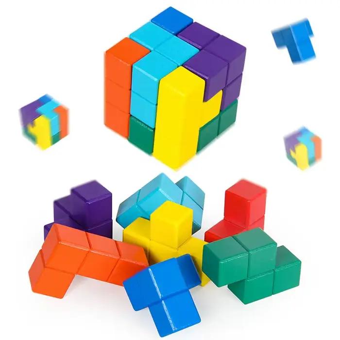 Jouets de puzzle en bois 3D Cube Soma