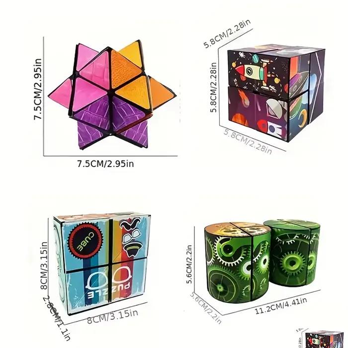 Puzzle Cube 3D pour enfants – Jouet d'entraînement cérébral de forme géométrique infinie