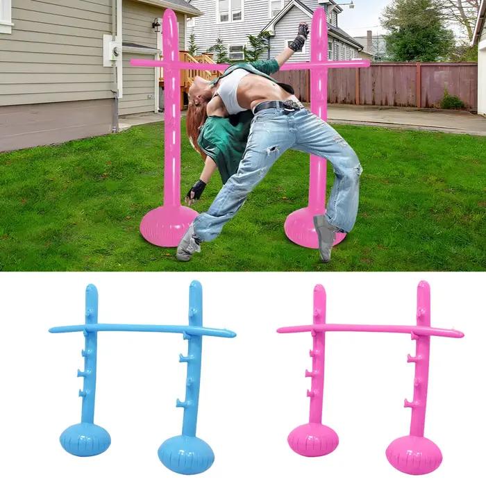 Jeu de Limbo Gonflable, Jeux de Fête de Limbo Gonflables pour l'Extérieur, Poteau à Hauteur Réglable, Activités de Fête pour Enfants, Événements de Jardin